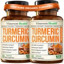Kurkumin dodatek s Black Pepper Extract - High potency Organic Turmeric 1200mg & 95% Kurkuminoidy pro společné a stravitelné zdraví - Společná podpora Dodatek - 60 Kurkuma Kapsle - 2 Pack