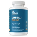 Dr. Tobias Omega 3 Fish Oil, 2000mg Triple Strength s 800mg EPA 600mg DHA Per Serving, Fish Oil Omega 3 doplňky pro srdce, Brain & Imunitation Support, 90 Softgels, 45 Servings