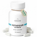 Na zdraví doplněk k citronanu draselnému 124; 316mg per Capsule CLAS124; 20% denní hodnota CLAS124; podporuje svalové, nervové a srdeční funkce 124; vysoká absorpční elektrolyta pro nedostatek draslíku 124; 90 Veganské kapsle