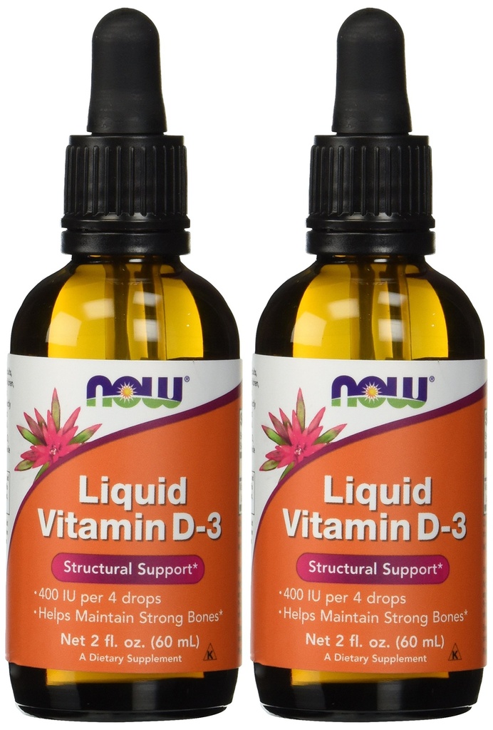 Nyní Potraviny doplňky, tekutý vitamin D- 3, silné kosti *, strukturální podpora *, 2-Ounce