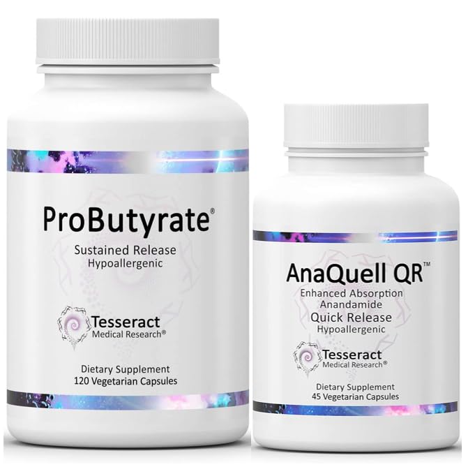 Teseract Medical Research ProButyrate Gut Health Supplement, Butyric Acid Complex & AnaQuell QR, Stress Relief & Mood Support Supplement