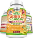 Fresh Healthcare Vitamin D3 10000 IU (250mcg) s extra panenským olivovým olejem - Imunitní podpora - 300 Softgels for Joints, Bone, Muscle & Mood Health - Non- GMO vitamin D Dodatek