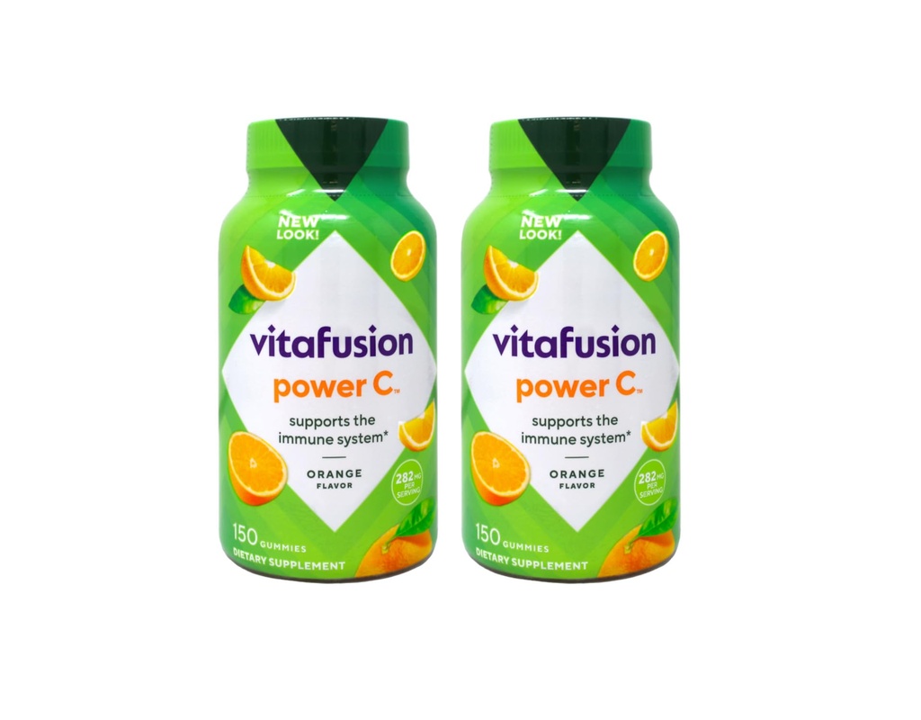Vitafuzní výkon C Dospělé Vitamíny Gummy, Imunitní podpora, Natural Orange 150 ea (balení po 2)