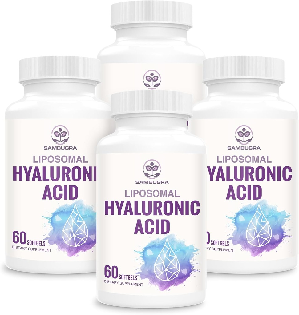 Lipozomální kyselina hyaluronová 1000mg, vysoce bioavalabilityHyaluronová kyselá tobolka, dietní doplněk pro podporu kůže a kostí, 240 tobolek (balení po 4)