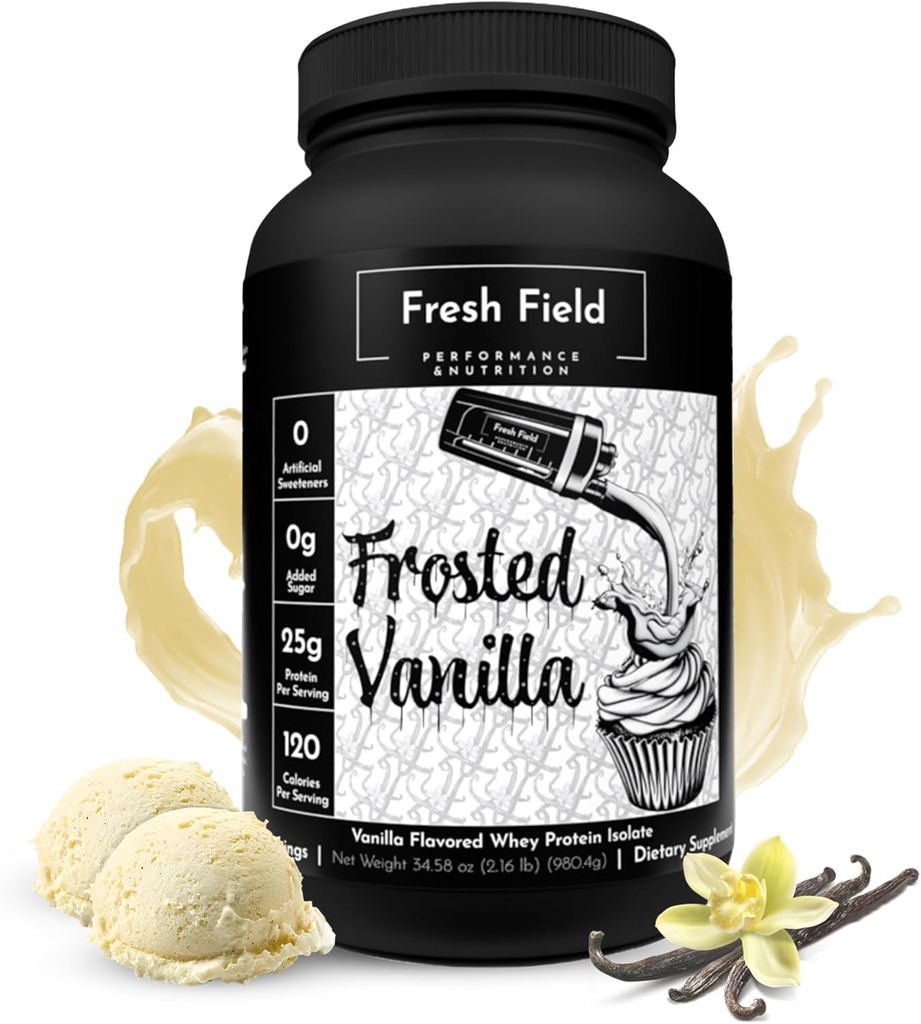 Čerstvý Vanilkový protein prášek - 25g syrovátkový izolát, gluten- Free & Soy- Free, Sugar- Free, 30 Serings - Přírodní syrovátkový protein prášek pro cvičení Fitness & Nutrition Shakes - 2.16 lb