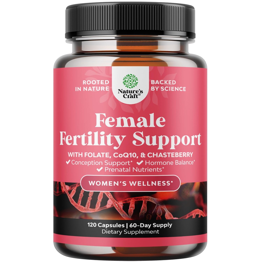 Doplněk plodnosti pro ženy s Prenatal Multivitamins - Žena Podpora plodnosti s Prenatal Cholin Inositol Folát Chasteberry a CoQ10 plodnost Směs pro ženy podporovat rychlejší početí