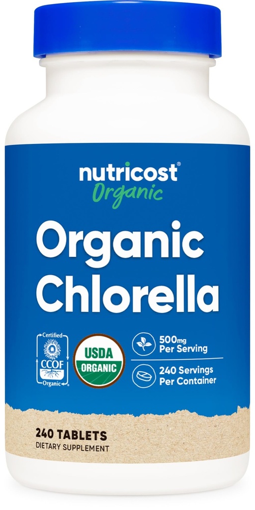 Nutricost Organic Chlorella 500mg, 240 tablet - Gluten Free, Non- GMO