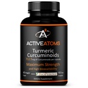 Active Atoms Turmeric Extract, Extra Strength with BioPerine ® Black Pepper 750 mg Turmeric Extract per One 00 "Capsule, Standardizované 95% Kurkuminoidy, Non- GMO, 60 Veggie Capsules 60 Day Supply