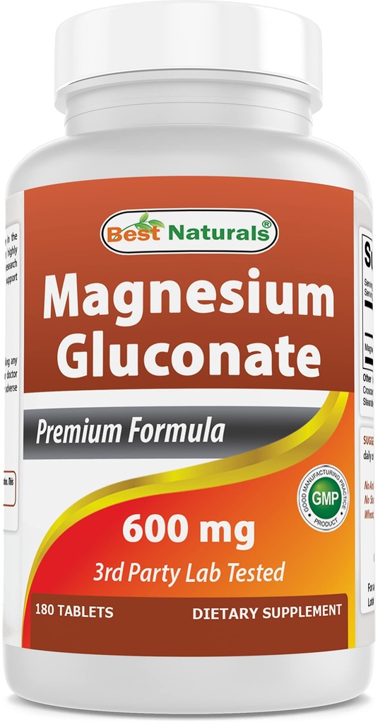 Nejlepší naturals Magnesium Gluconate (35 mg Elemental Magnesium od 600 mg Magnesium Gluconate) 180 tablet