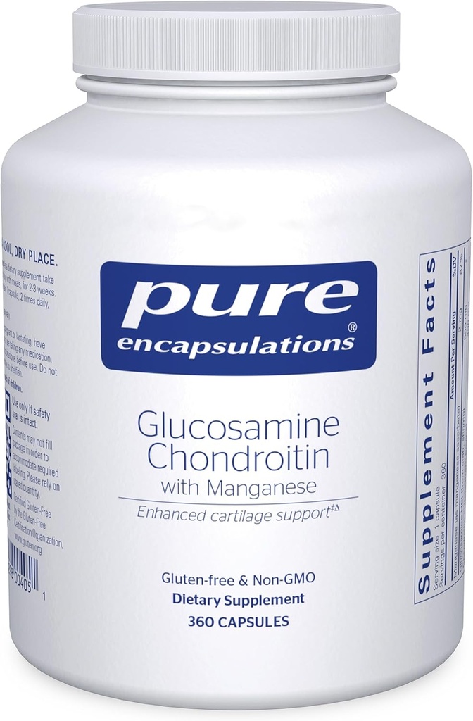 Čisté enkapsulace Glucosamine Chondroitin s Manganese CLAS124; dodatek pro společnou podporu, komfort, mobilitu, integritu a zdraví chrupavek a konektivitu * CLAS124; 360 Kapsle