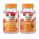 Živé vápník hořčík a zinek děti + zinek děti, gumies Bundle - velký přípitek, doplněk vitamínu, gluten zdarma, GMO zdarma, Žvýkací žlab