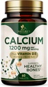 Vápník 1200 mg s vitaminem D3 - dodatek k léčbě kostí, vitamín D & vápník doplňky pro ženy a muže - Síla kostí, zuby & imunitní podpora, Nature 's Calcium Pills, Lahvička v USA - 60 Tablety