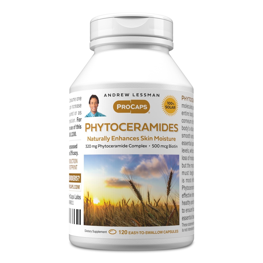 ANDREW LESSMAN Phytoceramids with Biotin 120 Softgels - Skin 's Vital Natural Internal Moisturizer. Přirozeně zvyšuje měkkou, hladkou, zářivou pleť. Žádné přísady. Small Snadné polykat ponožky