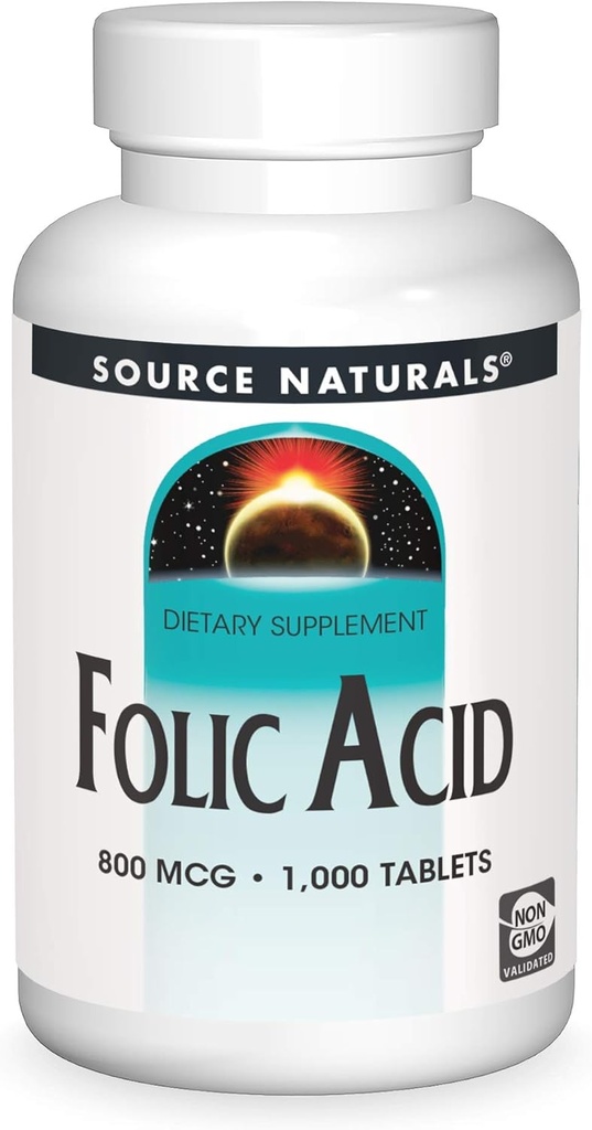 Zdroj Naturals Folic Acid 800 mcg Dietní dodatek - 1000 Tablety