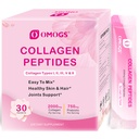 OMOGS Collagen Peptides Powder, s Prebiotics & Cranberry Extract -Hydrolyzované Collagen Peptides Support vlasy, kůže, hřebík, kosti a stravitelné zdraví, Tráva Fed, Non- GMO, pro ženy a muže