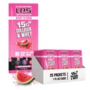 Nutriční vzory LPS tekutý kolagen & syrovátkové protein dodatek - Non- GMO nápoj, Sugar- Free - Podporuje zdravou pleť & vlasy pro muže a ženy, meloun, Single Serve (25 Packets)