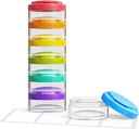AUVON Stackable Pill Organizátor pro flexibilní použití, Extra velké týdenní Pill pouzdro s efektivním plnicím designem, Barevné Pill Box 7 Day Easy to Track, Pill Container for Medications, Vitamíny, Rybí oleje
