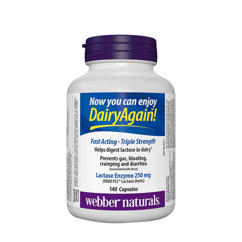 Webber Naturals Laktáza Enzyme Extra Síla 140 Kapsle