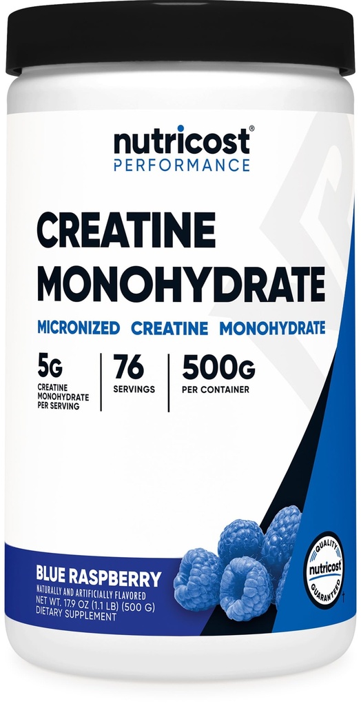 Nutricost Creatin Monohydrát Prášek (modrá Malina), 500 Grams (1.1 LBS)