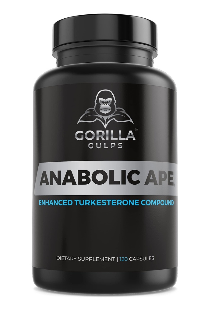 Gorila Gulps cur124; Anabolická opice - Enhanced Turkesteron Compound Curband 124; Turkesteron, Creatinol- O- fosfát, Ashwagandha, Bioperine curb124; Lab Tested curb124; 120 Veganské kapsle curbles 124; Max síla