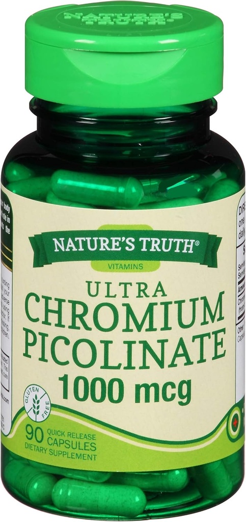 Přírodní pravda Ultra chromový pikolinát 1000 mcg Kapsle s rychlým uvolňováním - 90 ct, balení po 2 ks