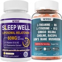 NEVISS L- Tyrosinové gumy a melatonin 60 mg pro dospělé Bundle