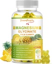 Glycinátové gumy hořčíku s citrátem 1000mg, Taurate & Matale - bez cukru - doplněk hořčíku draselný s vitaminem D, K2 pro klidnou náladu a podporu Zzz - 60 ananasových gumiček
