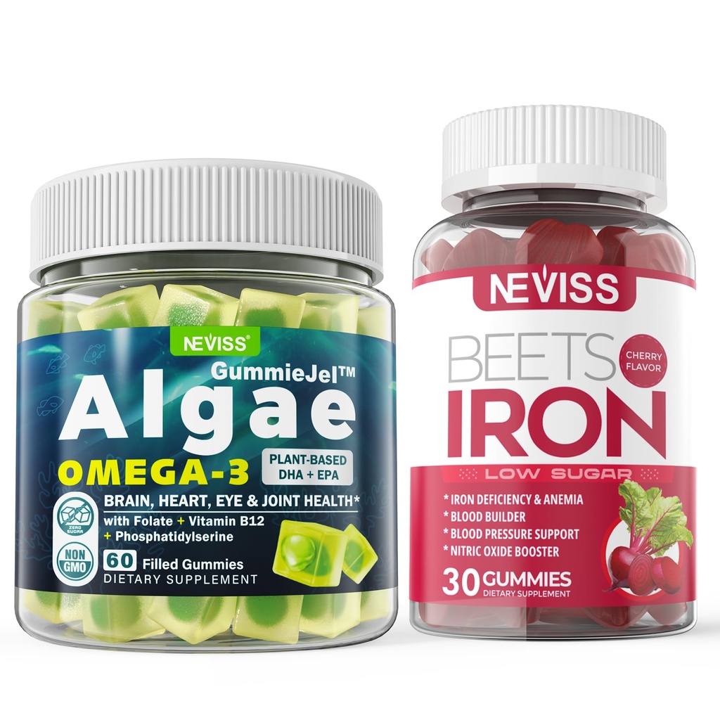 Vegan Omega 3 gumové 1000mg + doplněk železa 12.5mg