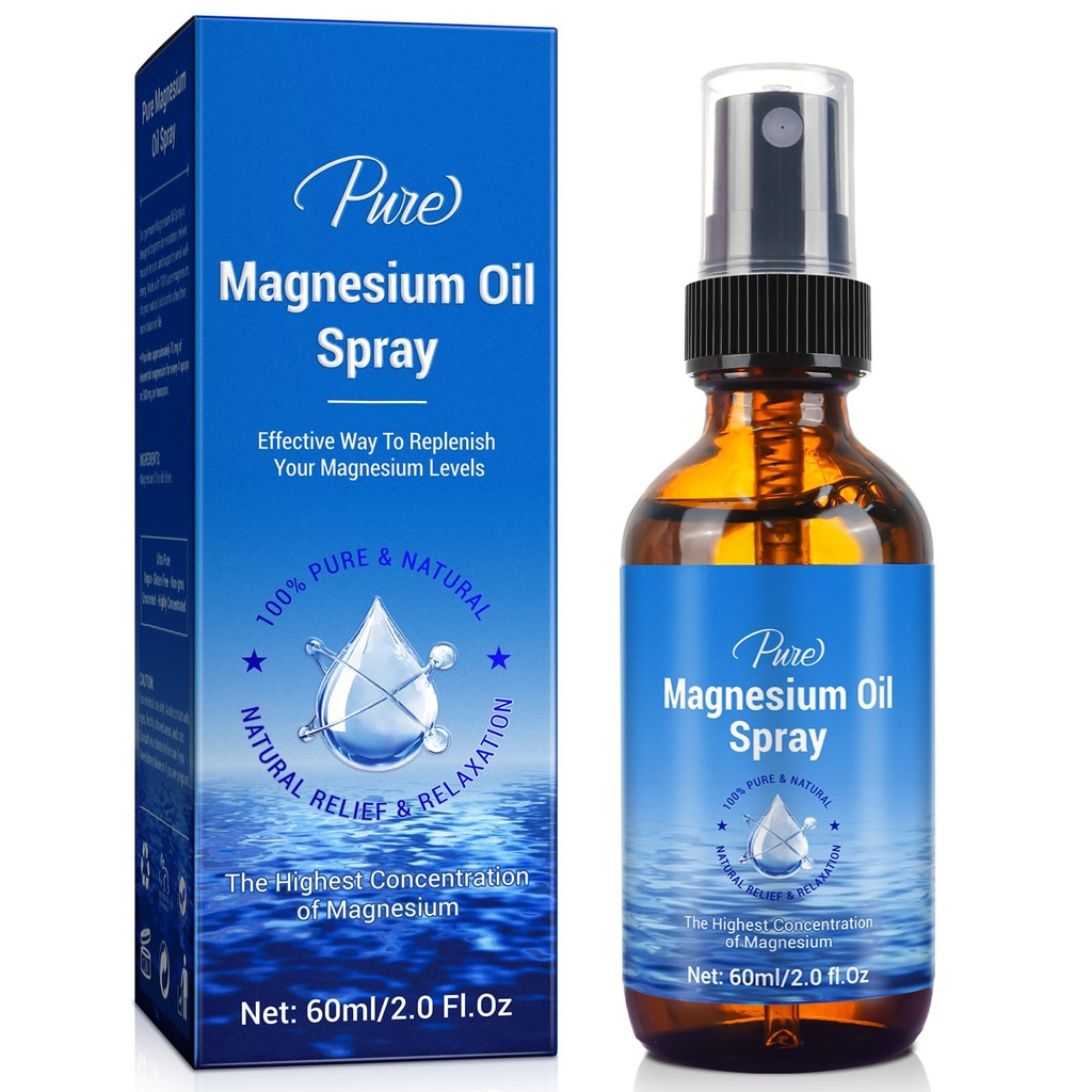 Hořčík olej Spray- 100% organické přírodní hořčík Spray- nurish Skin- Easy to Absorb and Use- Glass Bottle 2 fl oz
