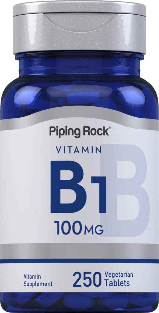 Piping Rock Vitamin B1 100mg PHARMAN124; 250 tablet PHARMAN124; Thiamin dodatek PHARMAN124; Vegetarian, Non- GMO, gluten zdarma