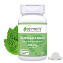 EZ Melts Rozpustný KSM- 66 Ashwagandha, 300 mg, Sugar- Free, Stress, Sleep and Mood Support Supplement, 30- Day Supply, Peppermint Chill- Flavor - 1 balení