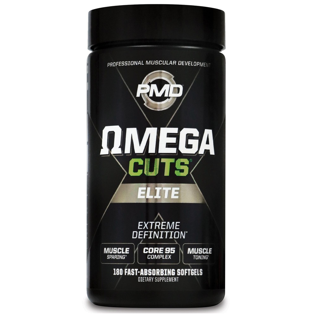 PMD Sports Omega řízne Elite -Fat Loss- Muscle Defining Formule - Omega mastné kyseliny, MCT a CLA pro svalovou definici a údržbu - Keto Friendly pro ženy a muže - Stimulant Free (180 Softgels)