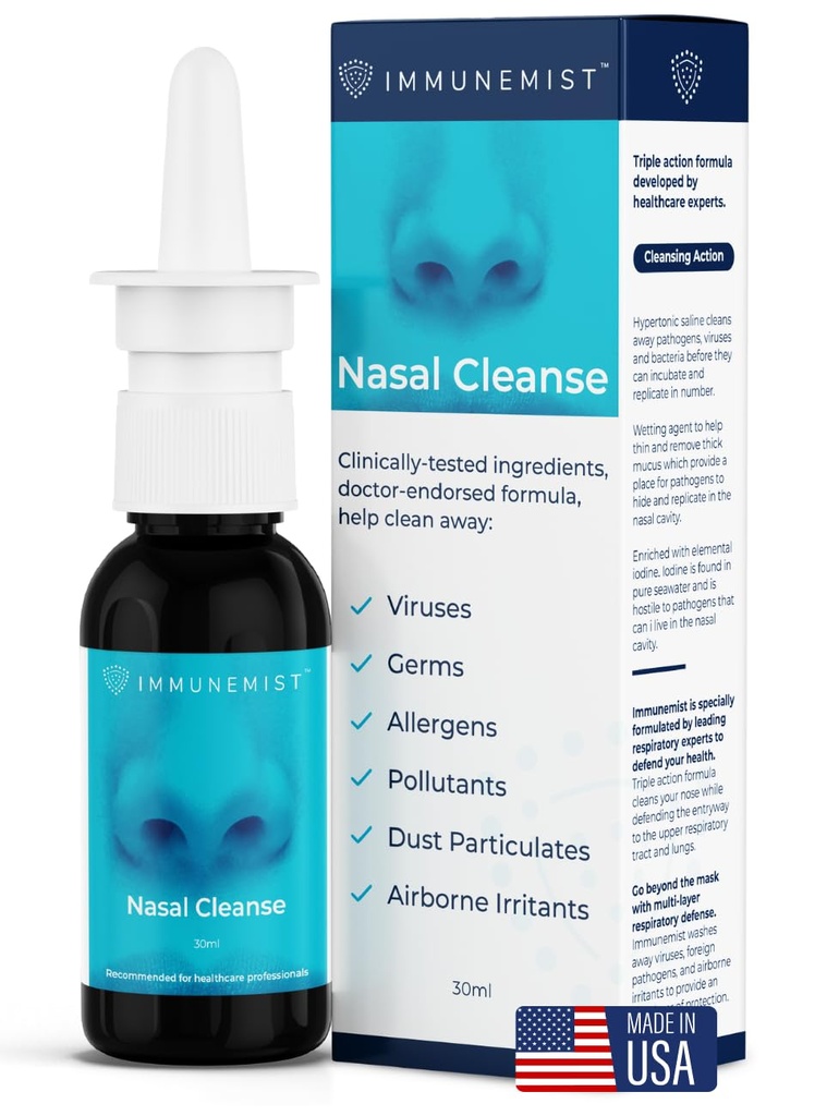 Nasal Cleanse - Doktor doporučil proti viru Nasal Jod Spray Rinse láhev až 250 dávek - Nasal Spray for Wellness - Vyrobeno v USA