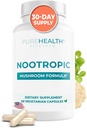 Nootropics Brain Memory and Focus Supplement - Lions Mane, Shiitake, Chaga, Reishi Houby Powder - Zlepšit kognitivní zdraví s Bacopa Monnieri a Gingko Biloba Extract, 60 Kapsle