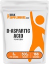 BulkSupplements.com D-aspart Acid Powder - D-aspartic Acid Dodatek pro muže, Neochucená aminokyselina - čistý & gluten zdarma, 3g per Serving, 500g (1,1 kg) (balení po 1)