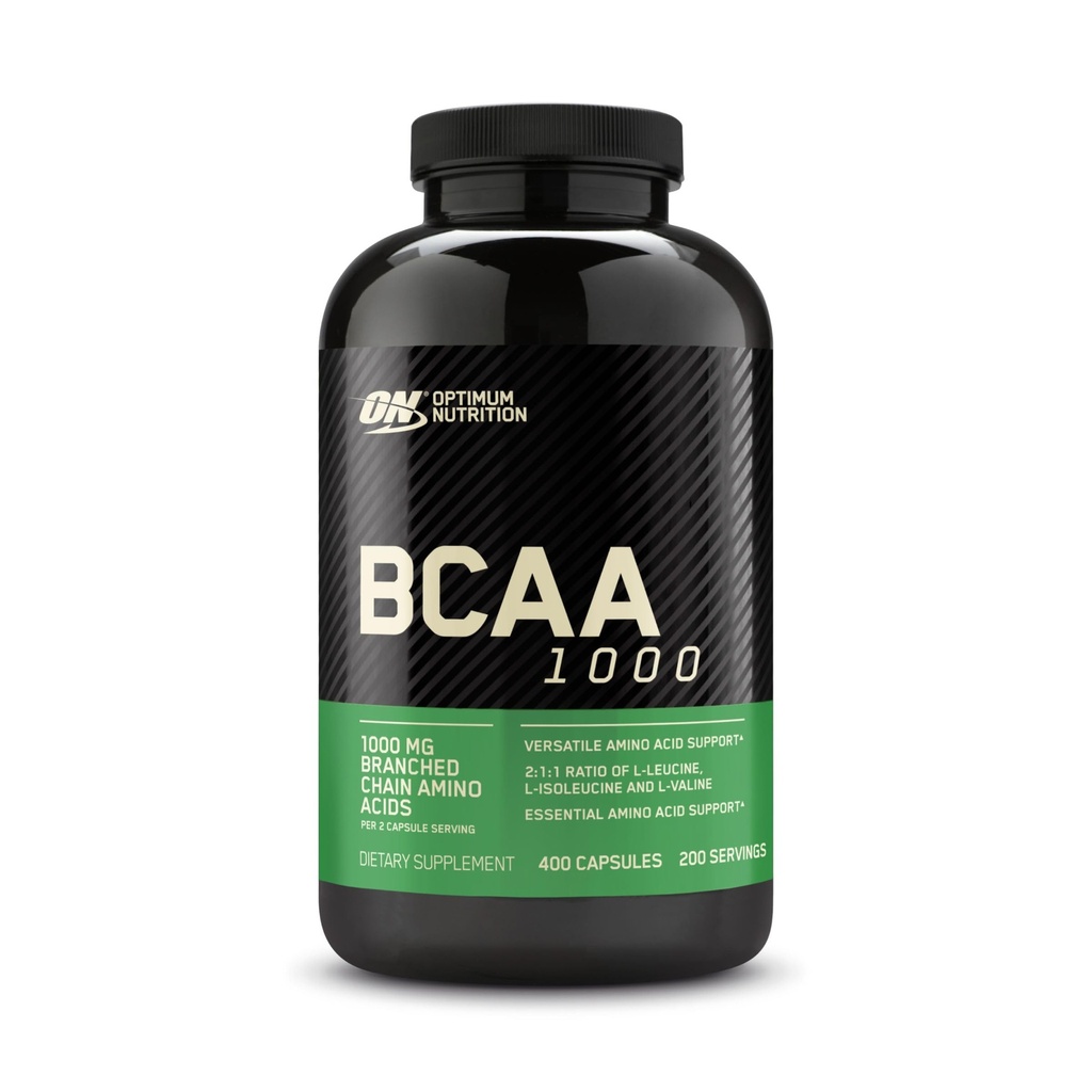 Optimum Nutrition Instantized BCAA Kapsle, Keto Friendly Branched Chain Essential Amino Acids, 1000mg, 400 Počet