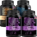 MEDCHOICE Turmeric & Ginger (120ct), Sleep Melatonin (180ct), a Nootropní Brain (60ct) Doplněk Bundle - Wellness Trio pro mozek, spánek, & imunitní podpora - Vegan, Non- GMO, gluten- bez