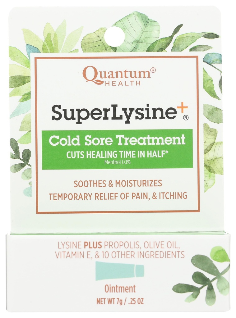 Quantum SuperLysin + Cold Sore Léčba Ointement 124; Ulehčí bolest, pálení, a svědění 124; Řezy Léčení v polovině 124; 0.25 Ounce