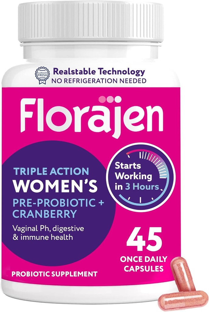 Květináč Ženský Probiotický, Prebiotický, & brusinkový dodatek pro vaginální zdraví, imunitní podpora, & Digestivní Wellness - 30-Count