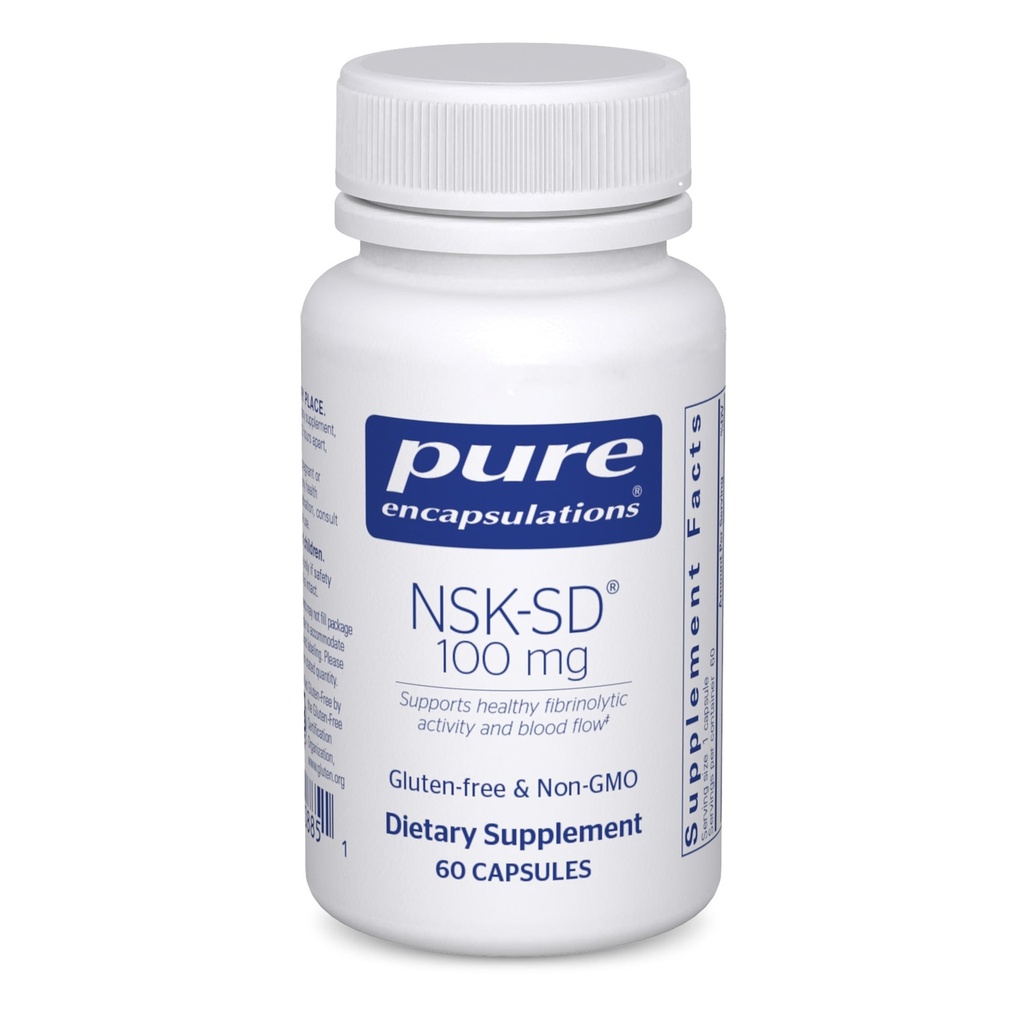Čistá enkapsulace NSK- SD - 100 mg Nattokinázy - pro normální cirkulaci krve - podporuje fibrinolytickou aktivitu * - Gluten Free & Non- GMO - 60 Kapsle