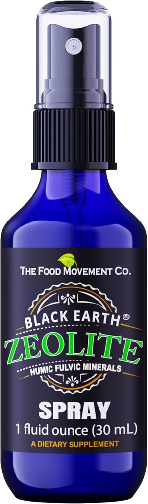 Black Earth Zeolite s humic Fulvic kyseliny, stopové minerály, pro dospělé a děti podporuje Gut zdraví, imunitní podpora, Digestion a eliminace a více 1oz tekuté čerpadlo Spray