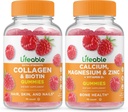 Živý kolagen a biotin + vápník, hořčík, zinek a vitamín D, gumies Bundle - velký přípitek, dodatek k vitamínu, gluten zdarma, GMO zdarma, žvýkací žlab