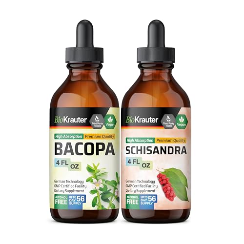 BIO KRAUTER Bacopa tinktura 4 Fl. Oz. & Schisandra tinktura 4 Fl. Oz.