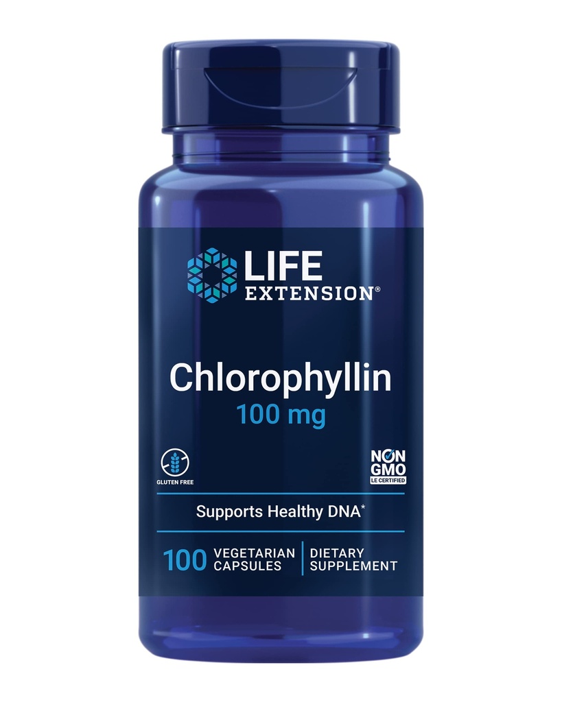 Life Extension Chlorofylin, antioxidant & DNA Health Support, gluten- Free, Non- GMO, Vegetarian, 100 Vegetariánské kapsle