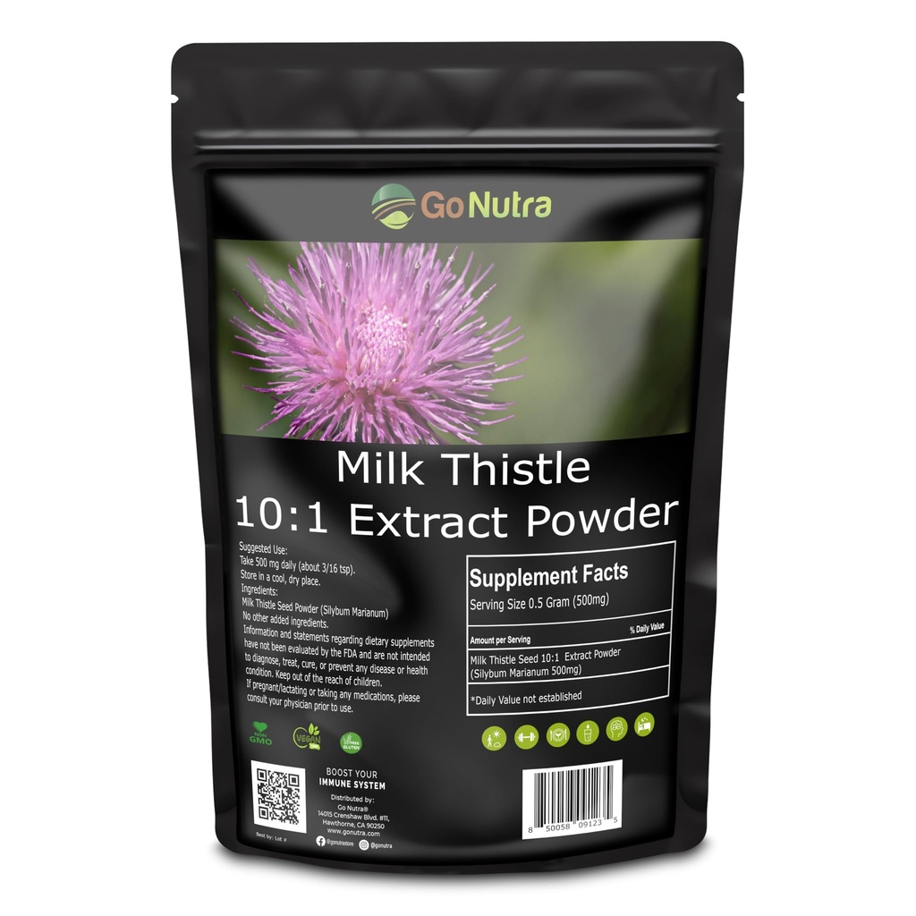 Mléko Thistle Powder 1 lb. IR 124; Mléko Thistle Extract 5: 1 Síla Silymarin 124; Silybum Marianum Herbal Supplement Non- GMO