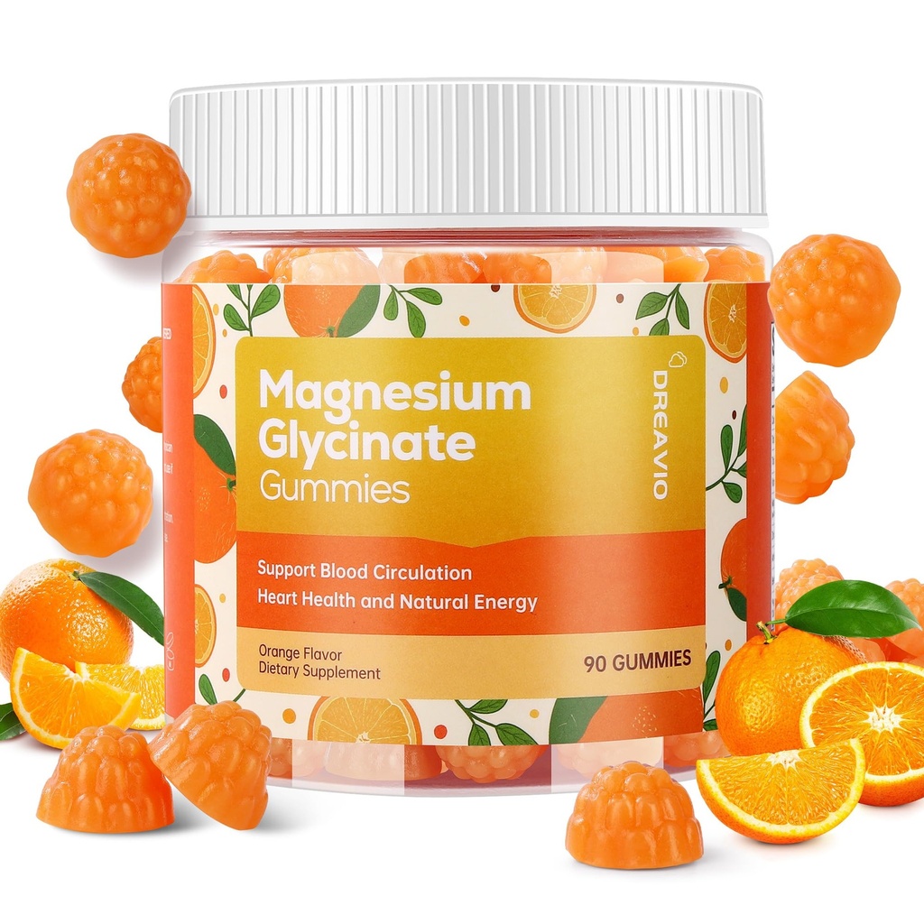 90 Count Magnesium Glycinate Gummies 400mg w / Ashwagandha Dodatek - Cukr bez zinku Glycinát doplněk Ashwagandha Gummies pro dospělé Orange Flavor