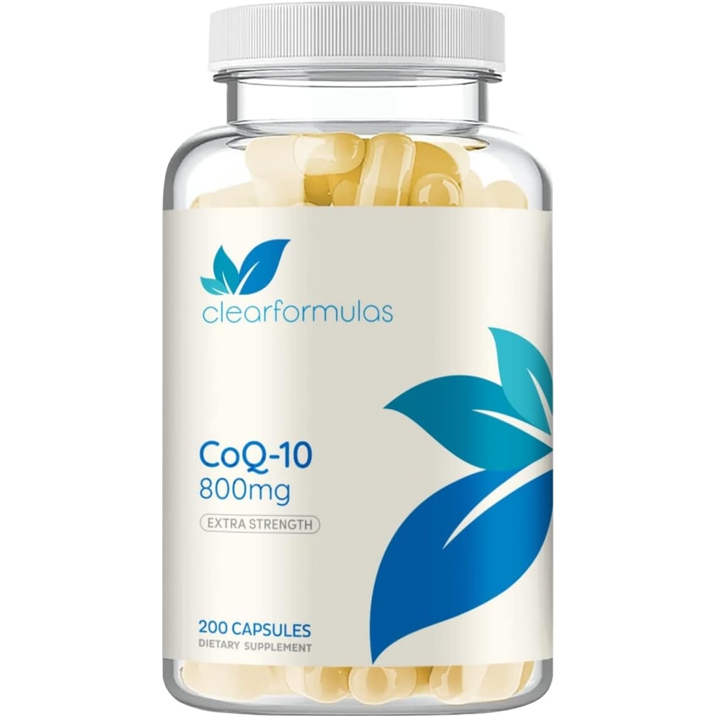 Extra síla CoQ10 800mg - Quick Absorption Coenzym Q10 800mg Potenciální antioxidant pro srdeční energii a podporu stárnutí - Vysoká stabilita CoQ10 Ubiquinon Caps - Vyrobeno v cGMP US Lab (100 Služeb)