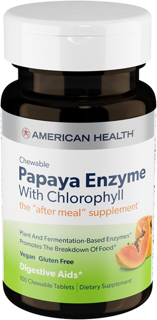 Papaya Enzyme w / Chlorofyl žvýkací tablety ^
