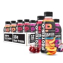 Protein2o Hydratační nápoj - 2- in-1 tekutý čirý syrovátkový izolát a elektrolytový nápoj - 15g protein, vitaminy B5, B6 - Post- Workout Recovery - 16.9 Fl Oz - 12 Count Flavor Fusion Variety Pack