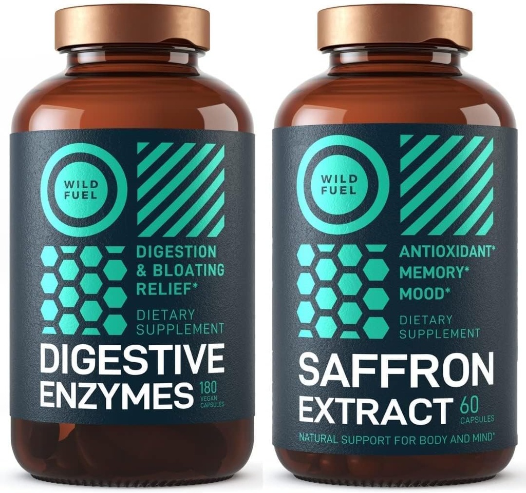 WILD FUEL Digestive Enzymy a Saffron Extract Kapsle Dietní Bundle
